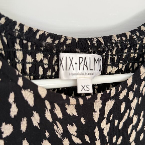 XIX Palms I Ibiza Country Midi Black Cream Pattern Dress I Size XS - Picture 2 of 6